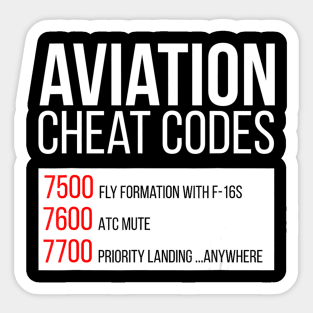 Aviation cheat codes - Funny for pilots and ATC Sticker